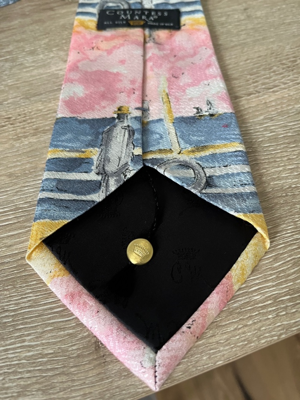 Countess Mara Vintage Scenic Silk Necktie - New Condition - Picture 3 of 4